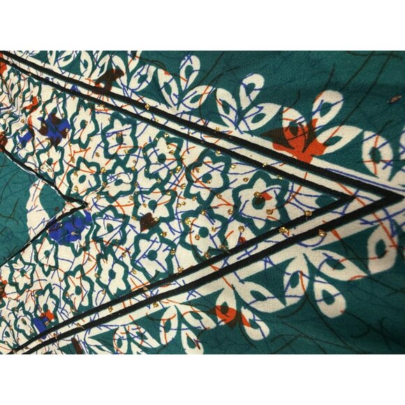 Elephant Print Kaftan Tunic One Size Fits Most By Sant Classics 100% Polyester G - Picture 7 of 8